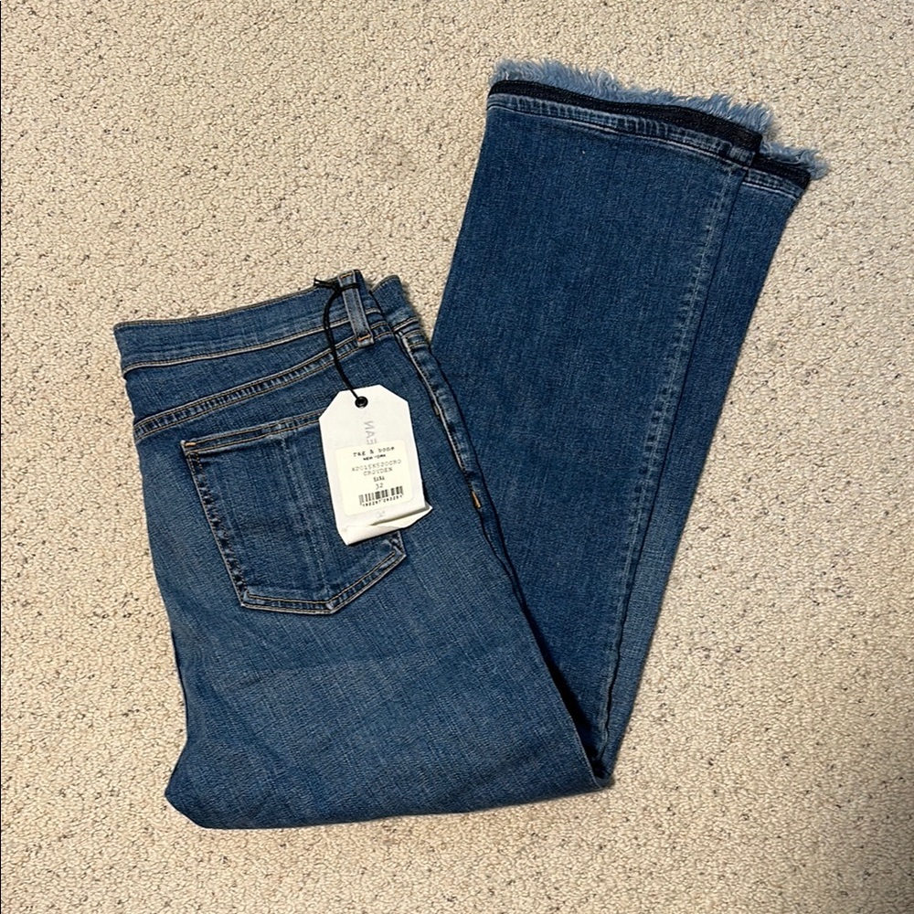 NWT Rag & Bone Blue Flare Wide Leg Jeans